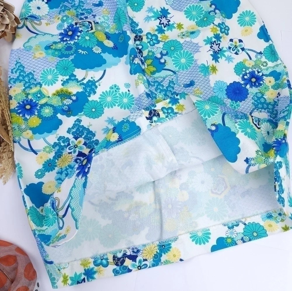 Braetan Blue White Floral Skirt Sz 6 - Picture 6 of 10